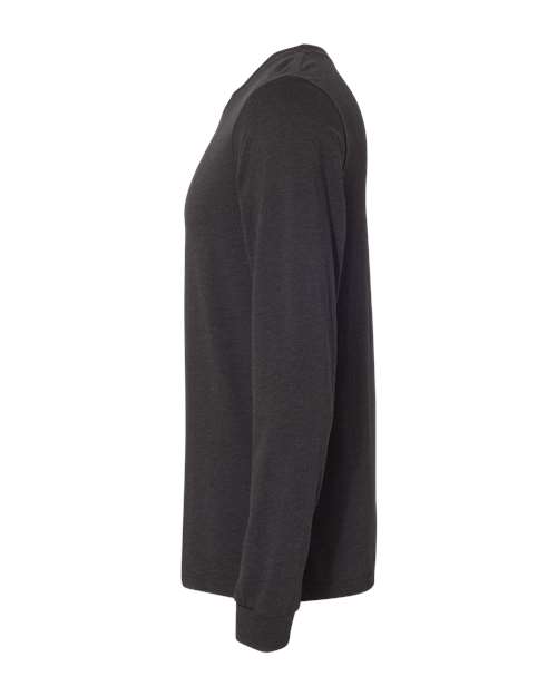 BELLA + CANVAS Heather CVC Long Sleeve Tee 3501CVC - Black Heather