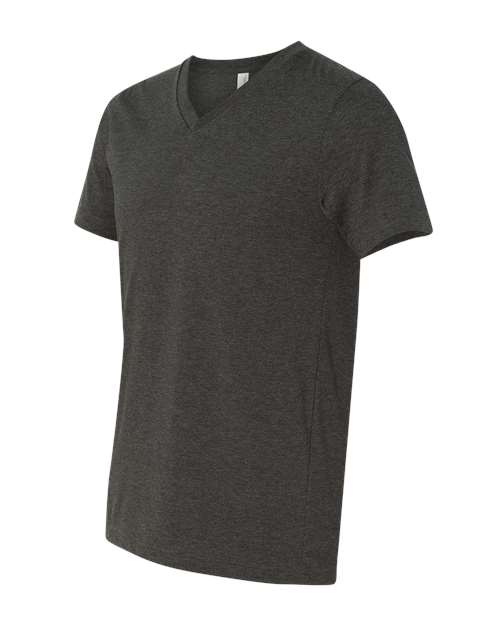 BELLA + CANVAS Unisex Heather CVC V-Neck Tee 3005CVC - Dark Grey Heather