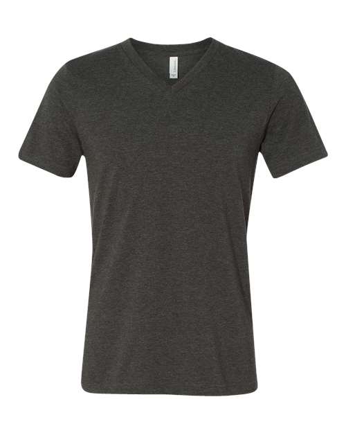 BELLA + CANVAS Unisex Heather CVC V-Neck Tee 3005CVC - Dark Grey Heather
