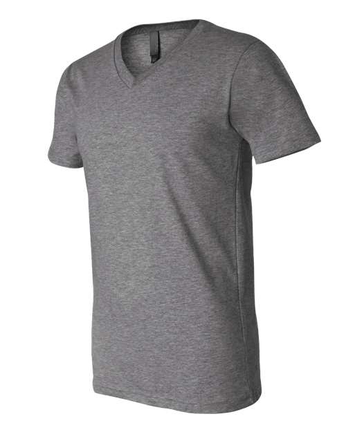 BELLA + CANVAS Unisex Heather CVC V-Neck Tee 3005CVC - Deep Heather
