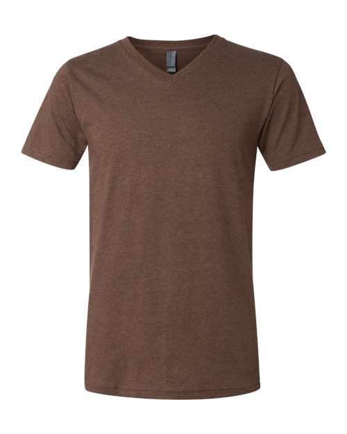 BELLA + CANVAS Unisex Heather CVC V-Neck Tee 3005CVC - Heather Brown