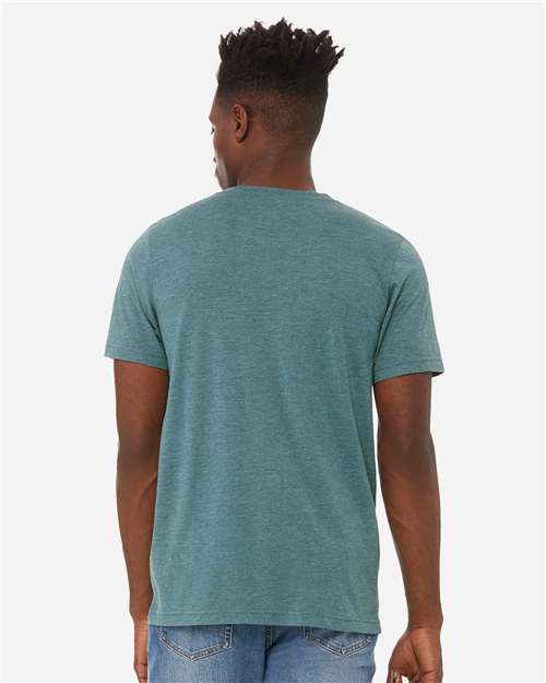BELLA + CANVAS Unisex Heather CVC V-Neck Tee 3005CVC - Heather Deep Teal