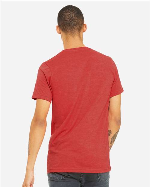 BELLA + CANVAS Unisex Heather CVC V-Neck Tee 3005CVC - Heather Red