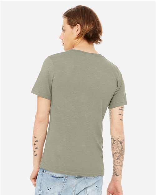 BELLA + CANVAS Unisex Heather CVC V-Neck Tee 3005CVC - Heather Stone