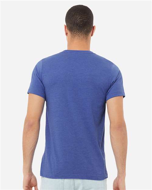 BELLA + CANVAS Unisex Heather CVC V-Neck Tee 3005CVC - Heather True Royal