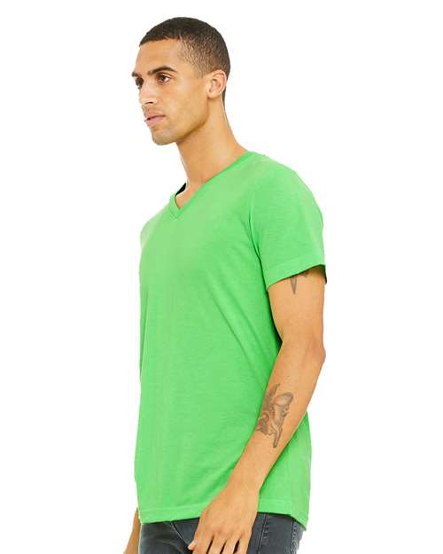 BELLA + CANVAS Unisex Heather CVC V-Neck Tee 3005CVC - Neon Green