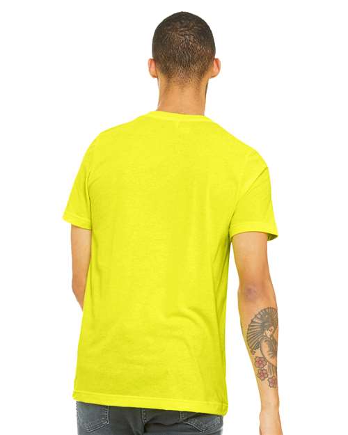 BELLA + CANVAS Unisex Heather CVC V-Neck Tee 3005CVC - Neon Yellow