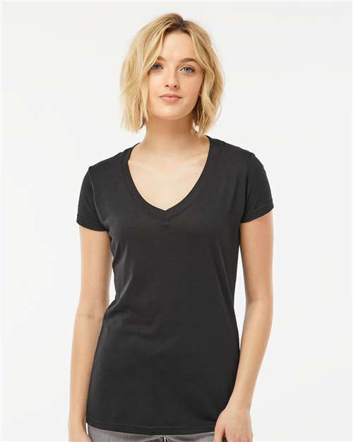 Tultex Women's Poly-Rich V-Neck T-Shirt 244