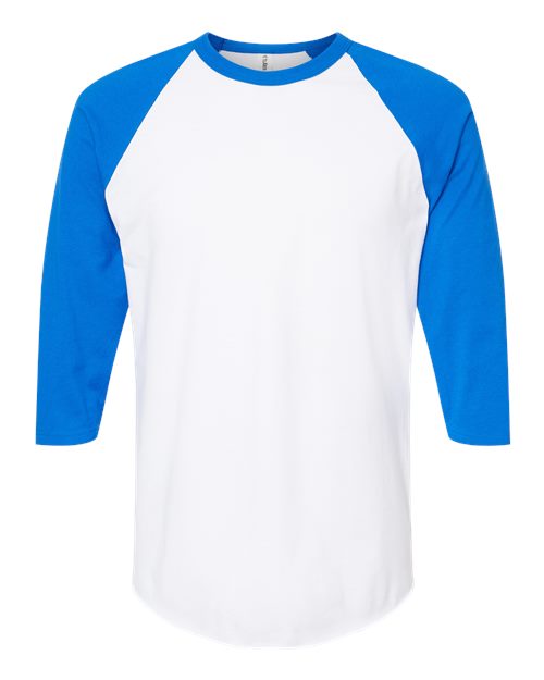 Tultex Unisex Fine Jersey Raglan T-Shirt 245 - White/ Royal