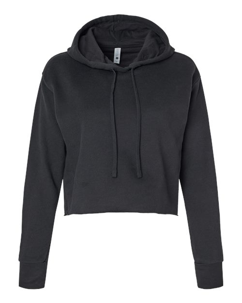 Next Level Women's Laguna Sueded Raw Edge Crop Hoodie Sweatshirt 9384