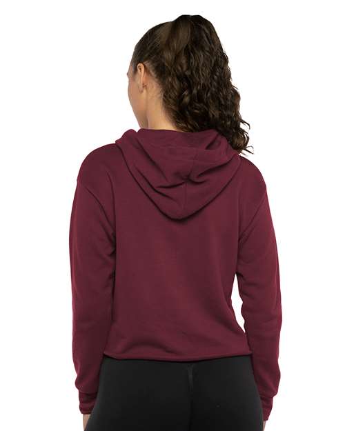 Next Level Women's Laguna Sueded Raw Edge Crop Hoodie Sweatshirt 9384