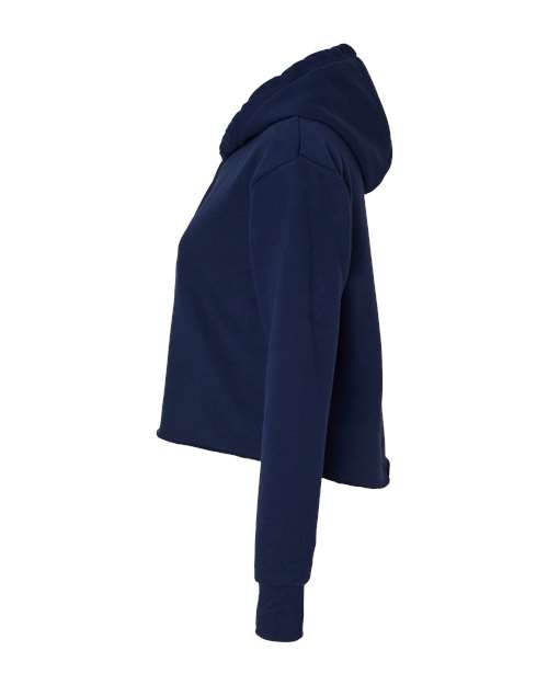 Next Level Women's Laguna Sueded Raw Edge Crop Hoodie Sweatshirt 9384