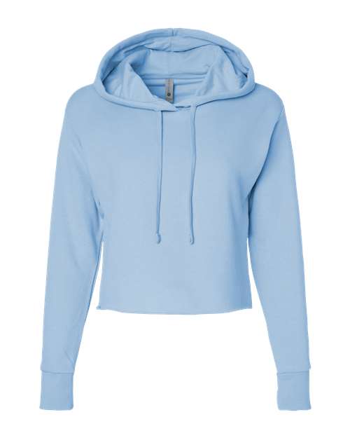 Next Level Women's Laguna Sueded Raw Edge Crop Hoodie Sweatshirt 9384