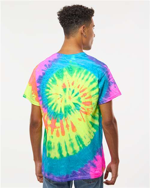 Colortone Unisex Multi-Color Tie-Dyed T-Shirt 1000 - Neon Rainbow