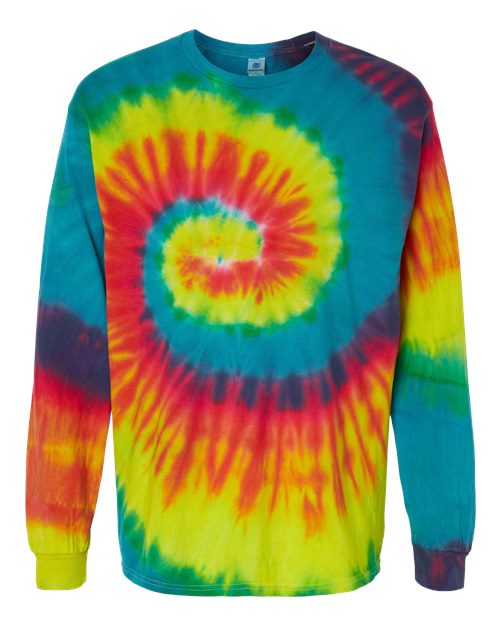 Colortone Unisex Tie-Dyed Long Sleeve T-Shirt 2000 - Reactive Rainbow
