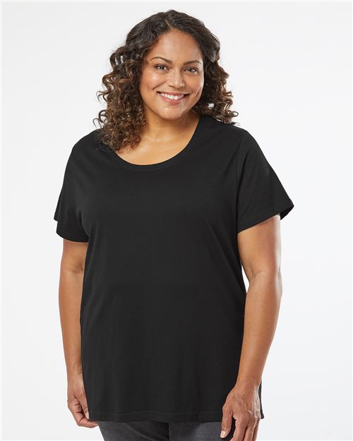 LAT Women's Curvy Collection Fine Jersey Tee 3816