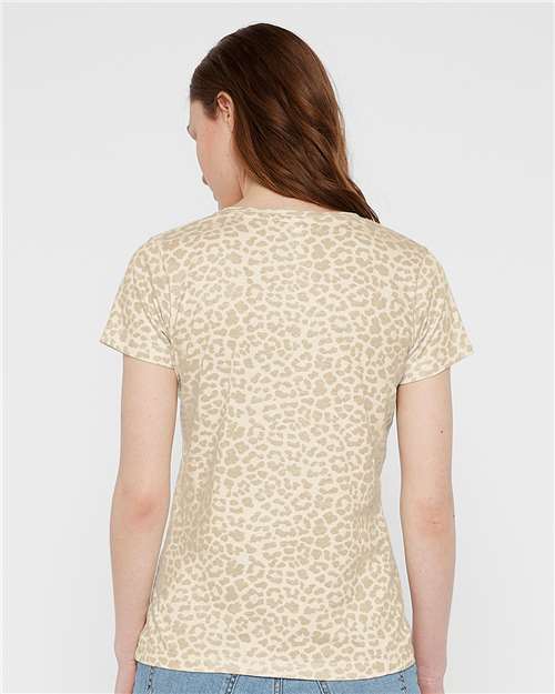 LAT Women's Fine Jersey Tee 3516 - Natural Leopard