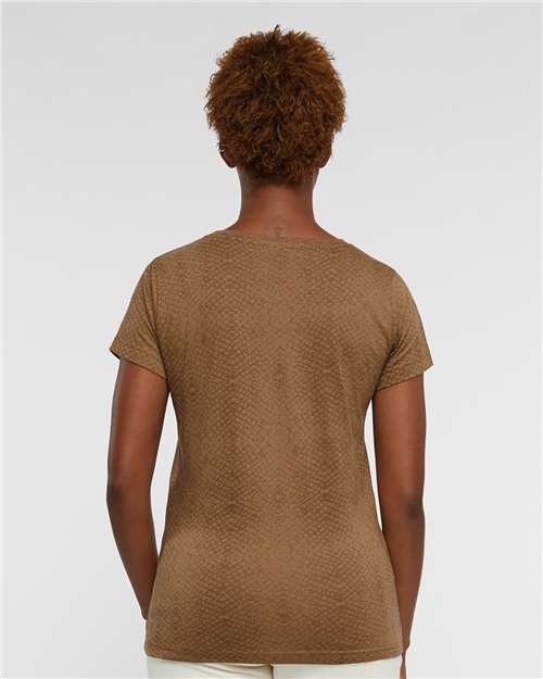 LAT Women's Fine Jersey Tee 3516 - Brown Reptile