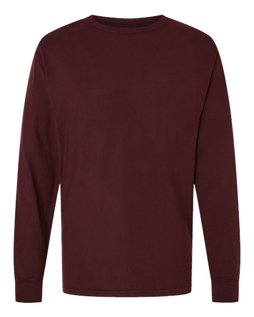 ComfortWash by Hanes Unisex Garment-Dyed Long Sleeve T-Shirt GDH200 - Maroon
