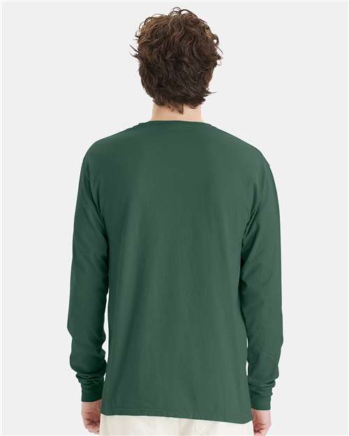 ComfortWash by Hanes Unisex Garment-Dyed Long Sleeve T-Shirt GDH200 - Field Green