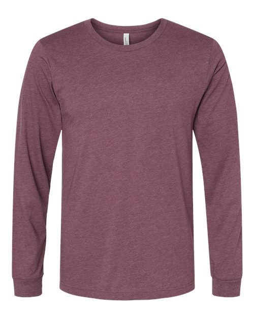 BELLA + CANVAS Heather CVC Long Sleeve Tee 3501CVC - Heather Maroon