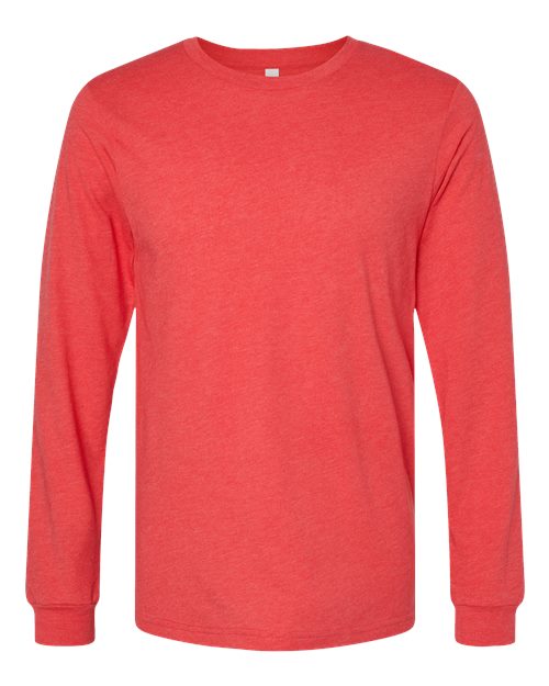 BELLA + CANVAS Heather CVC Long Sleeve Tee 3501CVC - Heather Red