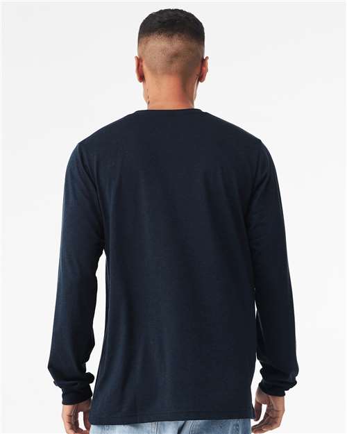 BELLA + CANVAS Unisex Triblend Long Sleeve Tee 3513 - Solid Navy Triblend