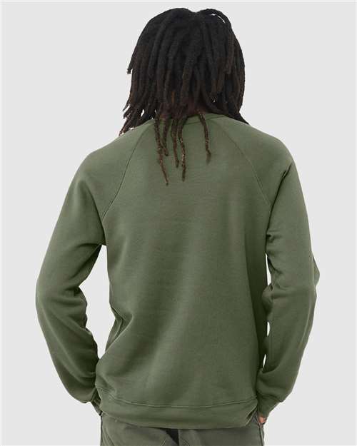 BELLA + CANVAS Unisex Sponge Fleece Raglan Crewneck Sweatshirt 3901 - Military Green