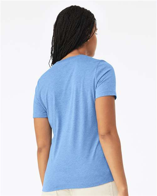 BELLA + CANVAS Women’s Relaxed Fit Heather CVC Tee 6400CVC - Heather Carolina Blue