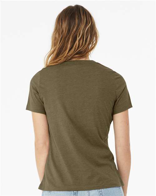 BELLA + CANVAS Women’s Relaxed Fit Heather CVC Tee 6400CVC - Heather Olive