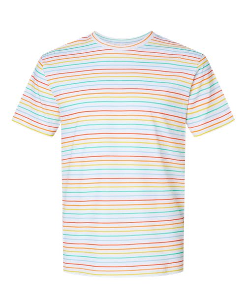 LAT Unisex Fine Jersey Tee 6901 - Rainbow Stripe