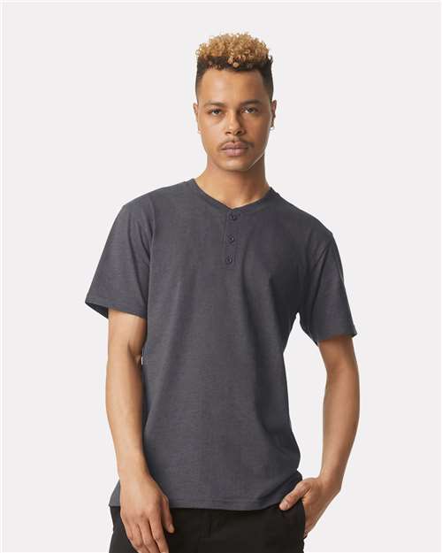 American Apparel Unisex CVC Henley Tee 2004CVC
