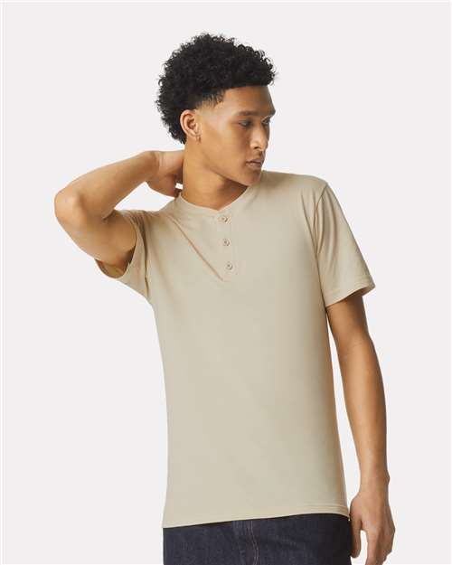 American Apparel Unisex CVC Henley Tee 2004CVC