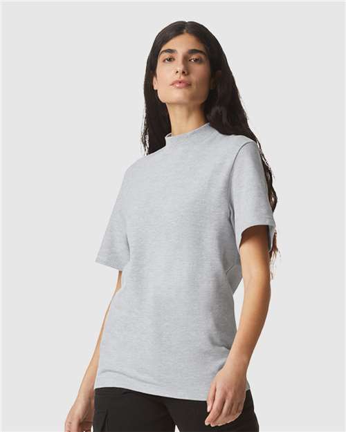 American Apparel Unisex Pique Mockneck Tee 1PQ