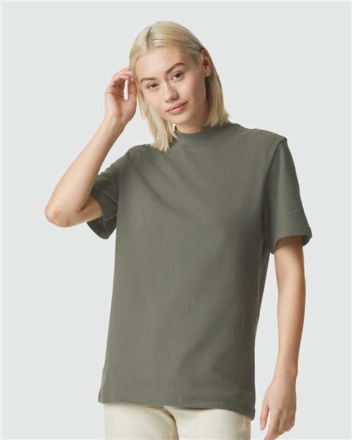 American Apparel Unisex Pique Mockneck Tee 1PQ