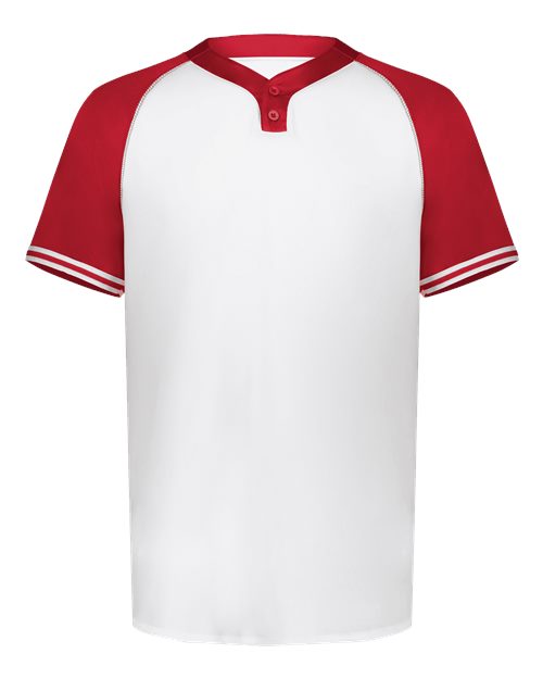 Augusta Sportswear Men's Cutter Henley Jersey 6905 - White/ Scarlet