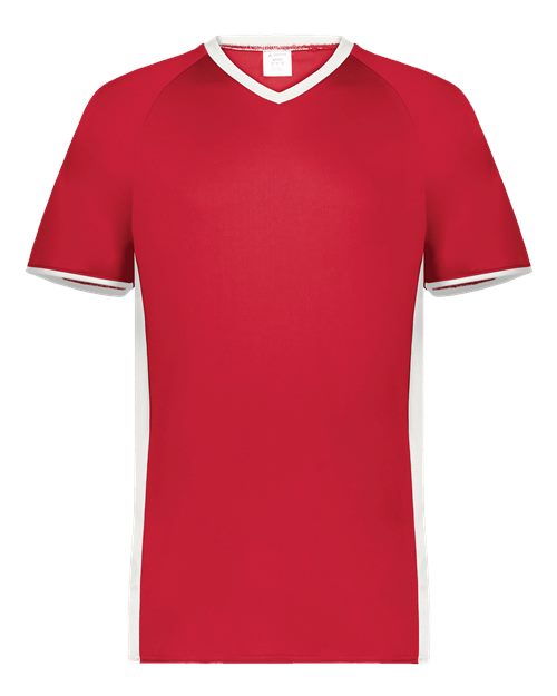 Augusta Sportswear Men's Cutter V-Neck Jersey 6907 - Scarlet/ White