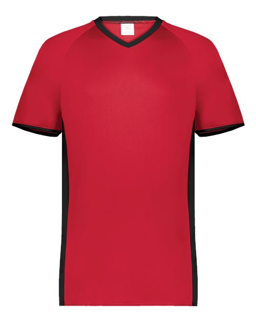 Augusta Sportswear Men's Cutter V-Neck Jersey 6907 - Scarlet/ Black