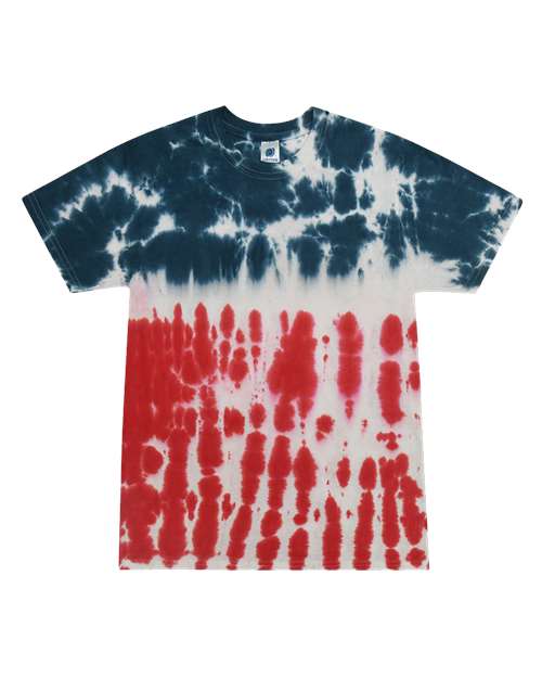 Colortone Unisex Multi-Color Tie-Dyed T-Shirt 1000 - Flag