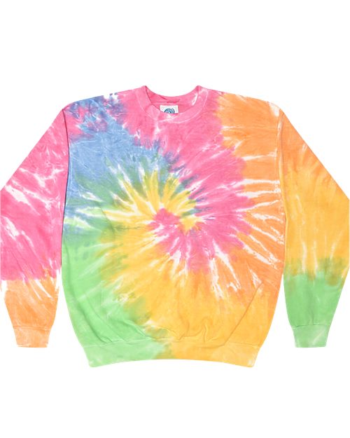 Colortone Unisex Tie-Dyed Fleece Crewneck Sweatshirt 8100