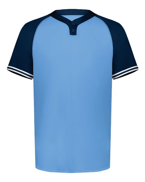 Augusta Sportswear Men's Cutter Henley Jersey 6905 - Columbia Blue/ Navy