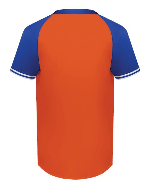 Augusta Sportswear Men's Cutter Henley Jersey 6905 - Orange/ Royal