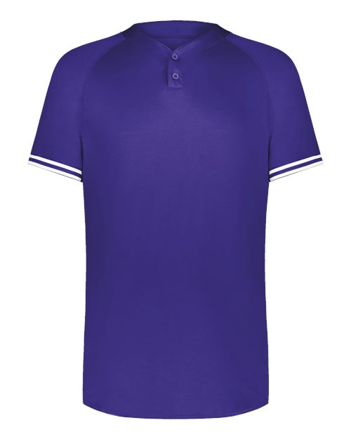 Augusta Sportswear Men's Cutter Henley Jersey 6905 - Purple/ White