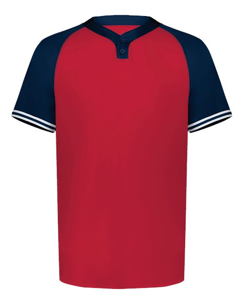Augusta Sportswear Men's Cutter Henley Jersey 6905 - Scarlet/ Navy