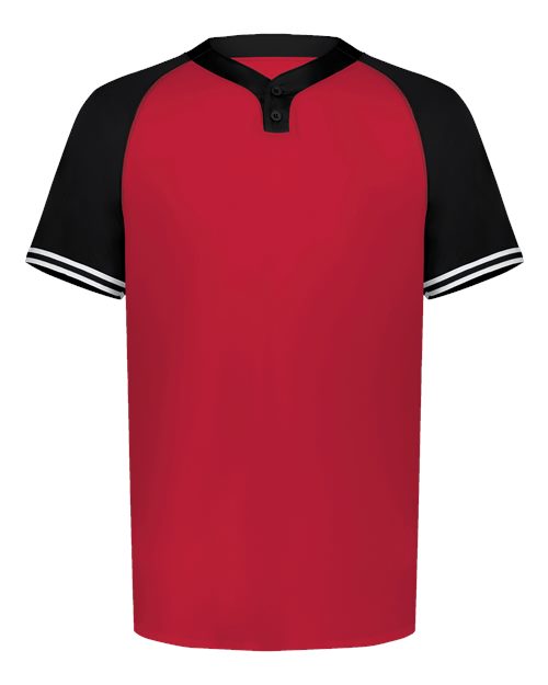 Augusta Sportswear Men's Cutter Henley Jersey 6905 - Scarlet/ Black
