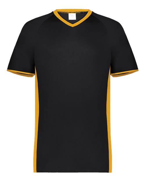 Augusta Sportswear Men's Cutter V-Neck Jersey 6907 - Black/ Gold