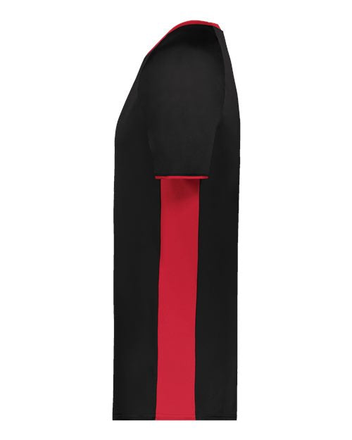 Augusta Sportswear Men's Cutter V-Neck Jersey 6907 - Black/ Scarlet