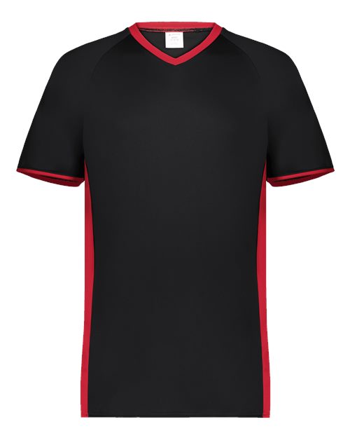 Augusta Sportswear Men's Cutter V-Neck Jersey 6907 - Black/ Scarlet