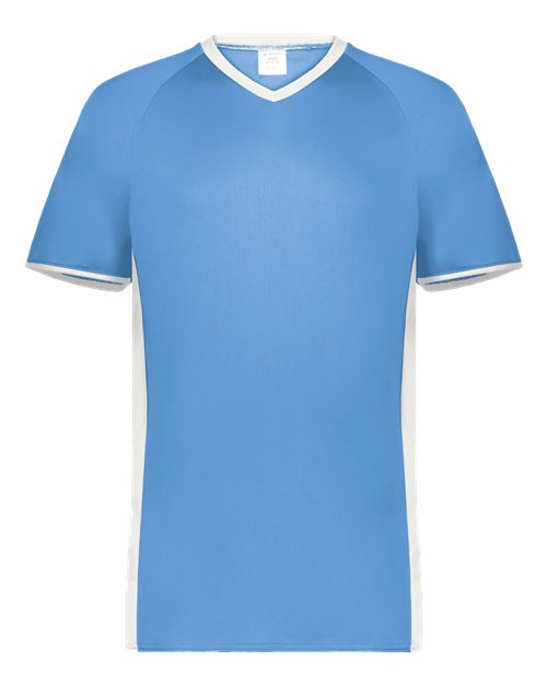 Augusta Sportswear Men's Cutter V-Neck Jersey 6907 - Columbia Blue/ White