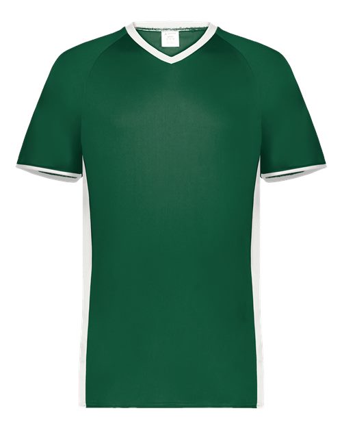 Augusta Sportswear Men's Cutter V-Neck Jersey 6907 - Dark Green/ White